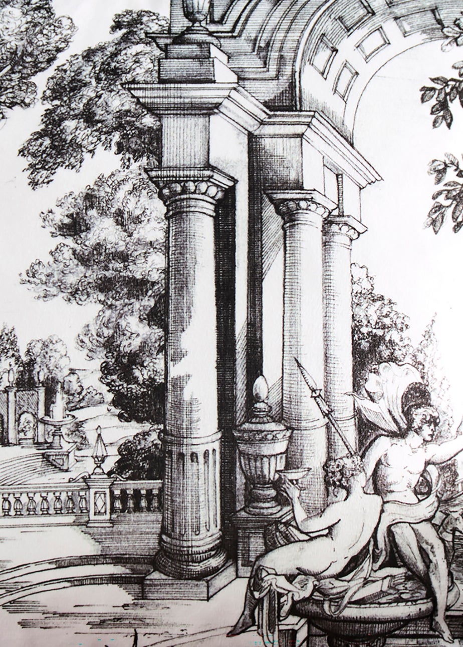 Laurence Llewelyn-Bowen Vista Velvet Black/White Filled Cushion