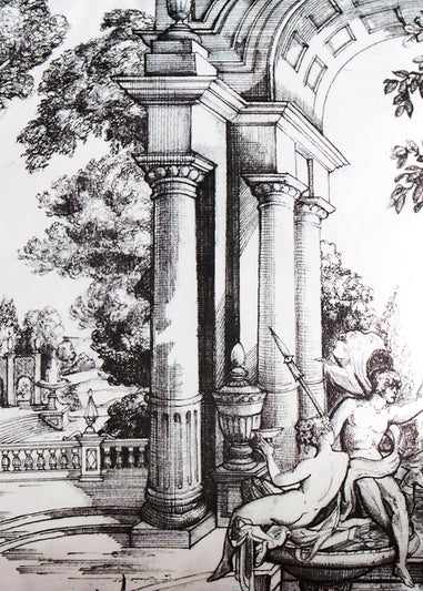 Laurence Llewelyn-Bowen Vista Velvet Black/White Filled Cushion