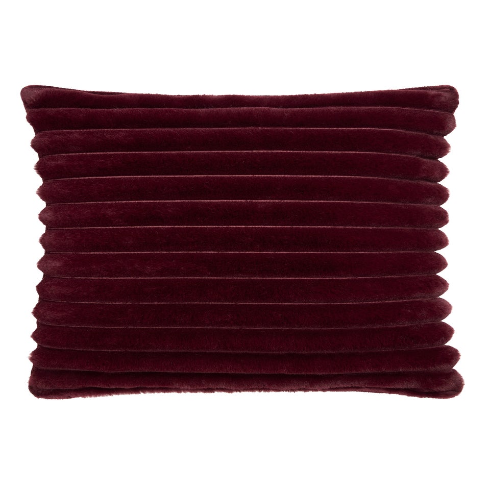 Appletree Morritz Soft Faux Fur Burgundy Filled Cushion