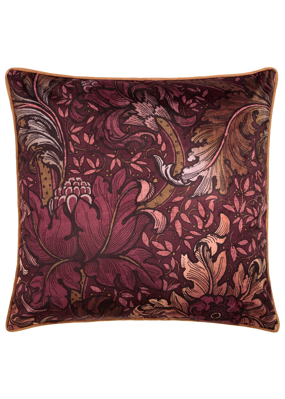 Laurence Llewelyn-Bowen Morris Major Chintz Burgundy Large Filled Cushion