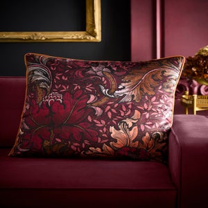Laurence Llewelyn-Bowen Morris Major Chintz Burgundy Large Filled Cushion