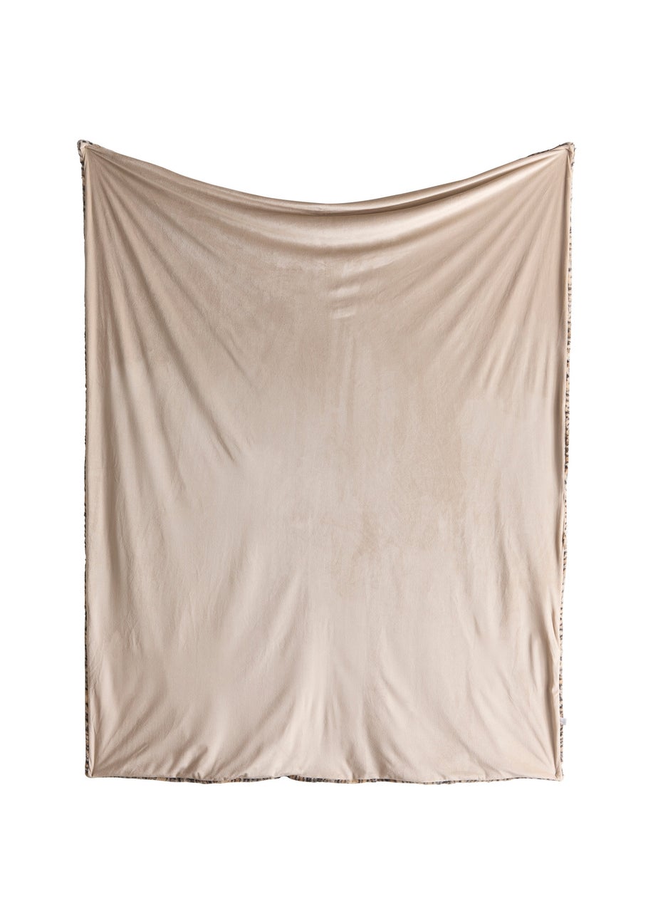 Fusion Leopard Throw Soft Fleece Natural Throw