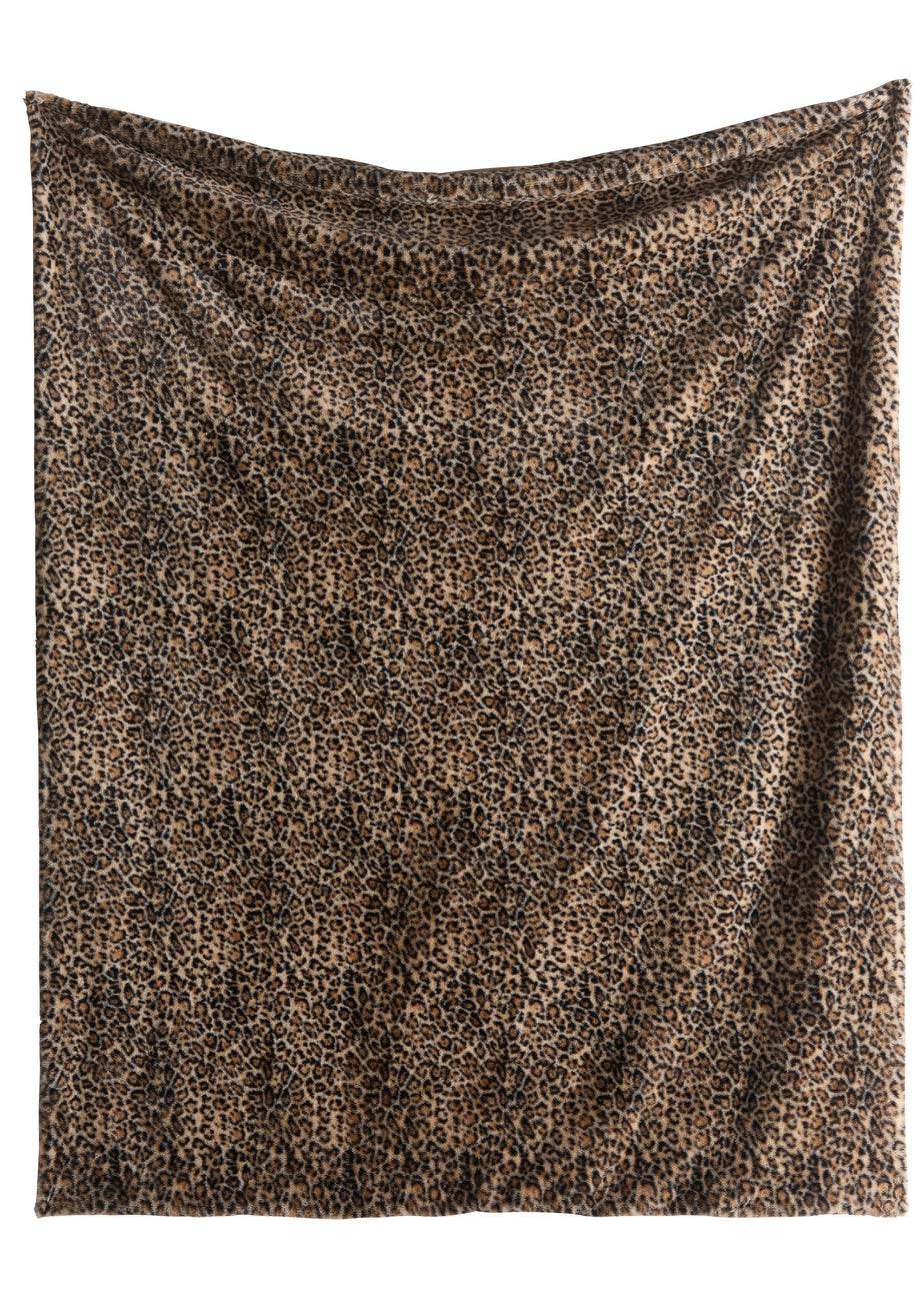 Fusion Leopard Throw Soft Fleece Natural Throw