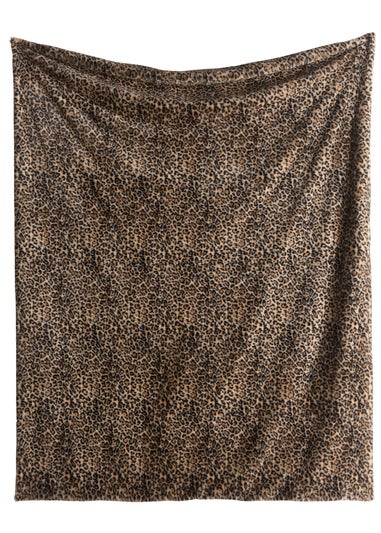 Fusion Leopard Throw Soft Fleece Natural Throw