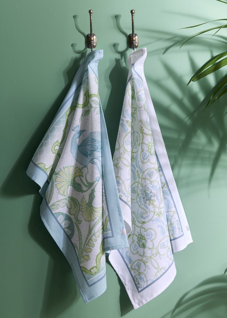 Laurence Llewelyn-Bowen Palm Court Green Tea Towel - Cotton - 2 Pack