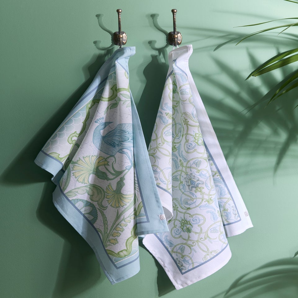 Laurence Llewelyn-Bowen Palm Court Green Tea Towel - Cotton - 2 Pack