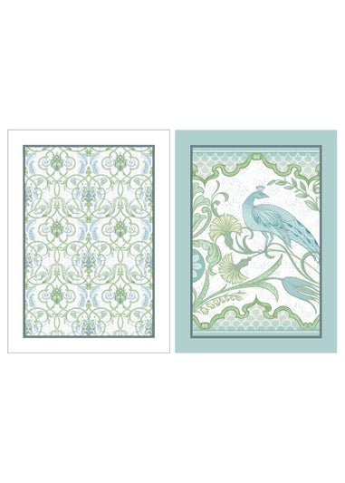 Laurence Llewelyn-Bowen Palm Court Green Tea Towel - Cotton - 2 Pack