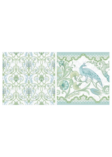 Laurence Llewelyn-Bowen Palm Court Green Napkins - 4 Pack
