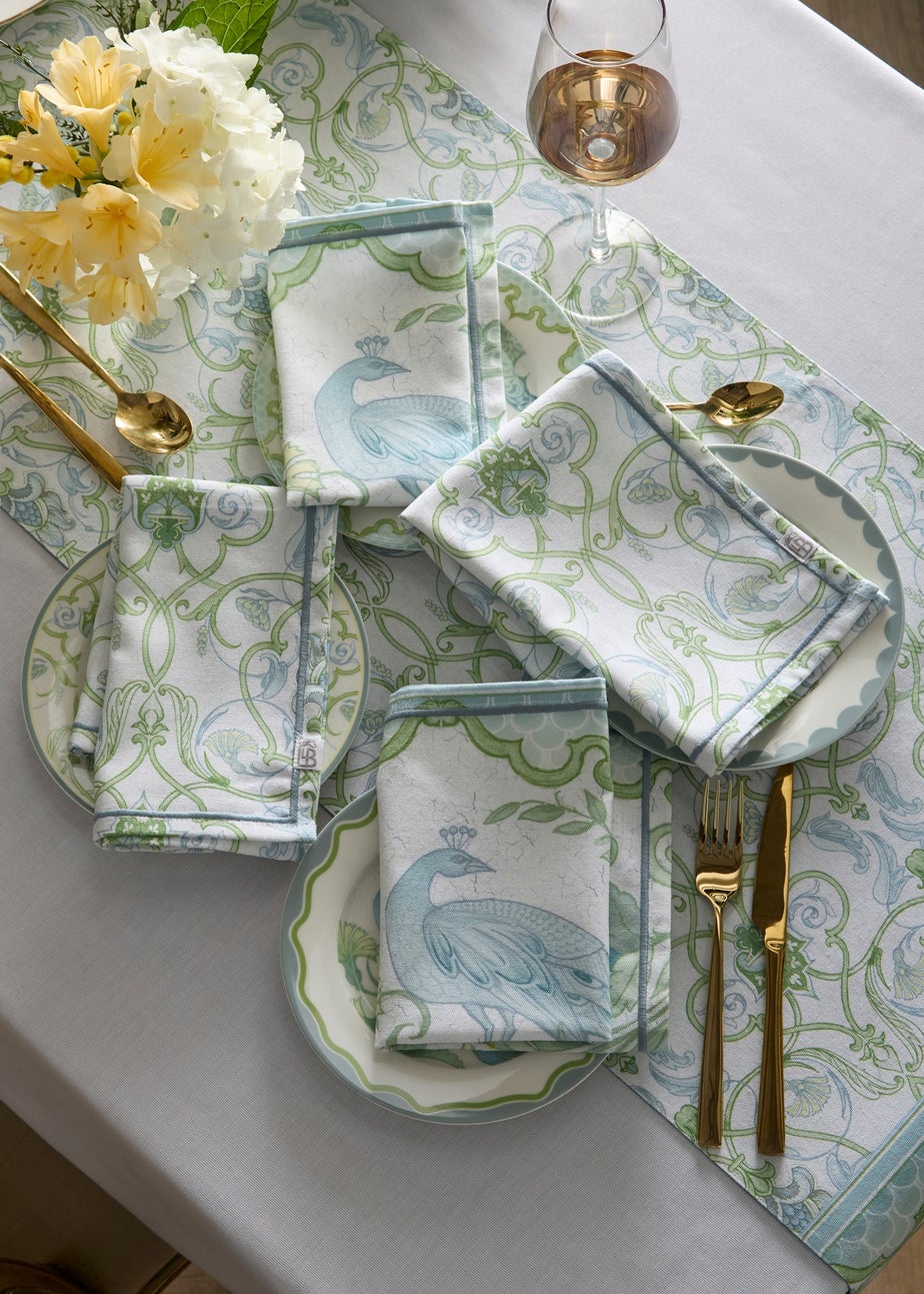 Laurence Llewelyn-Bowen Palm Court Green Napkins - 4 Pack