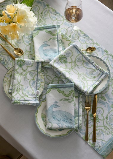 Laurence Llewelyn-Bowen Palm Court Green Napkins - 4 Pack