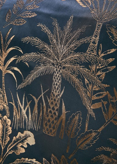 Soiree Midnight Palm Jacquard Navy Duvet Cover Set