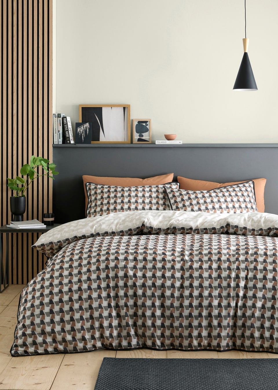 Appletree Jett Digitally Printed Brown Duvet Cover Set