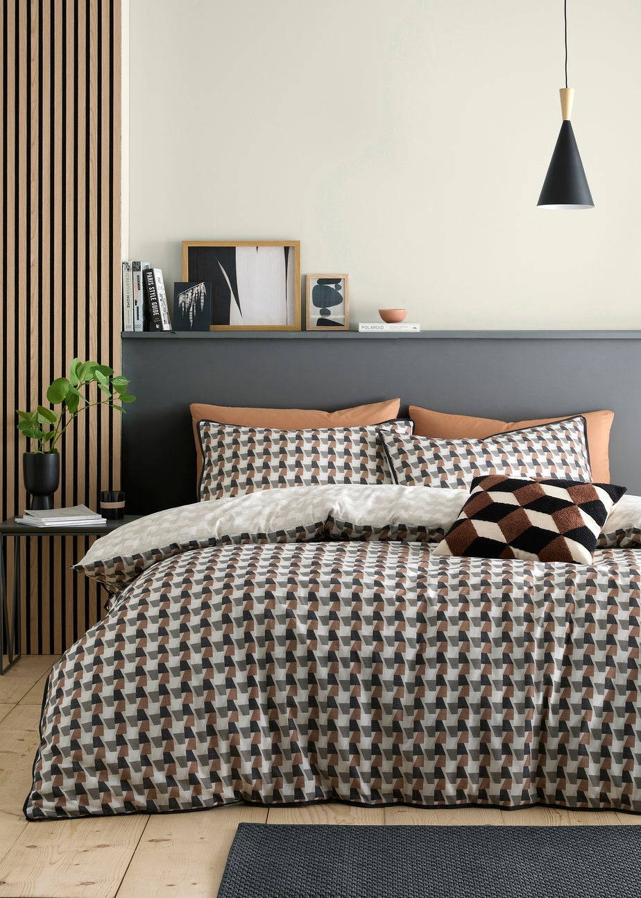 Appletree Jett Digitally Printed Brown Duvet Cover Set