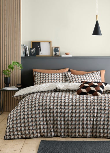Appletree Jett Digitally Printed Brown Duvet Cover Set