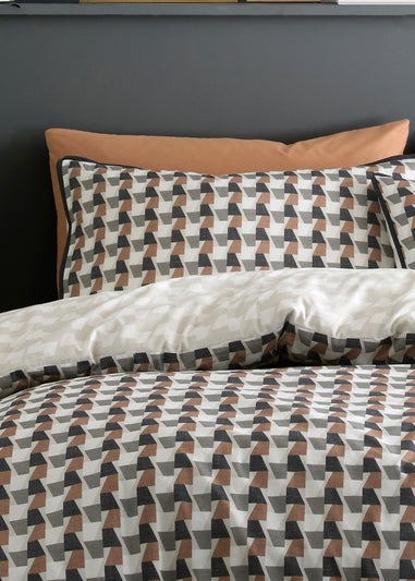 Appletree Jett Digitally Printed Brown Duvet Cover Set