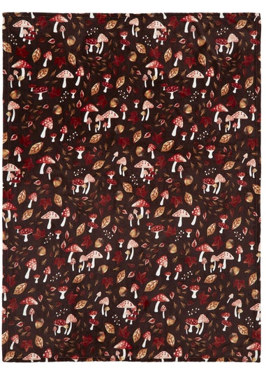 Fusion Woodland Dreams Soft Fleece Chocolate Throw