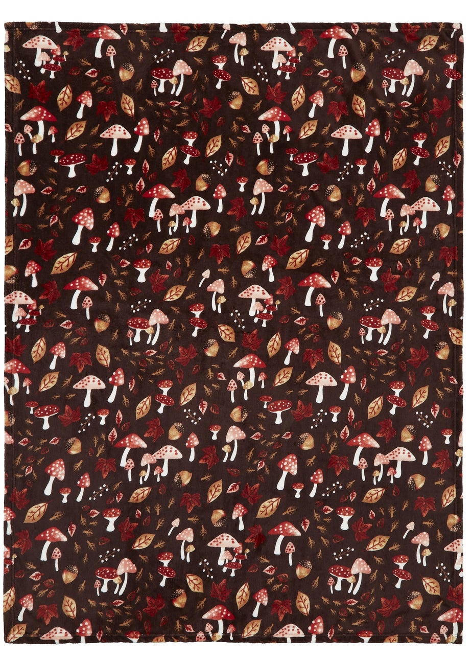 Fusion Woodland Dreams Soft Fleece Chocolate Throw