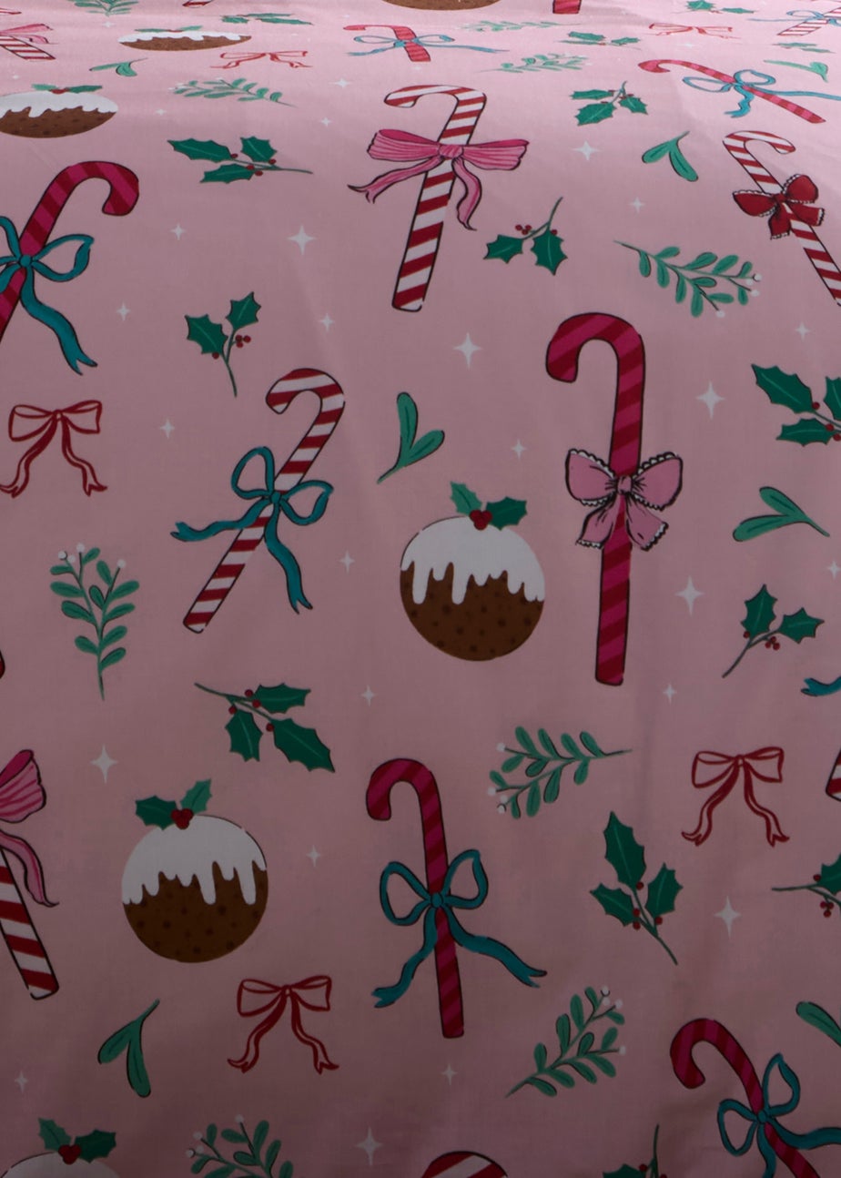Fusion Festive Fancy Digitally Printed Pink Duvet Cover Set