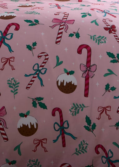 Fusion Festive Fancy Digitally Printed Pink Duvet Cover Set
