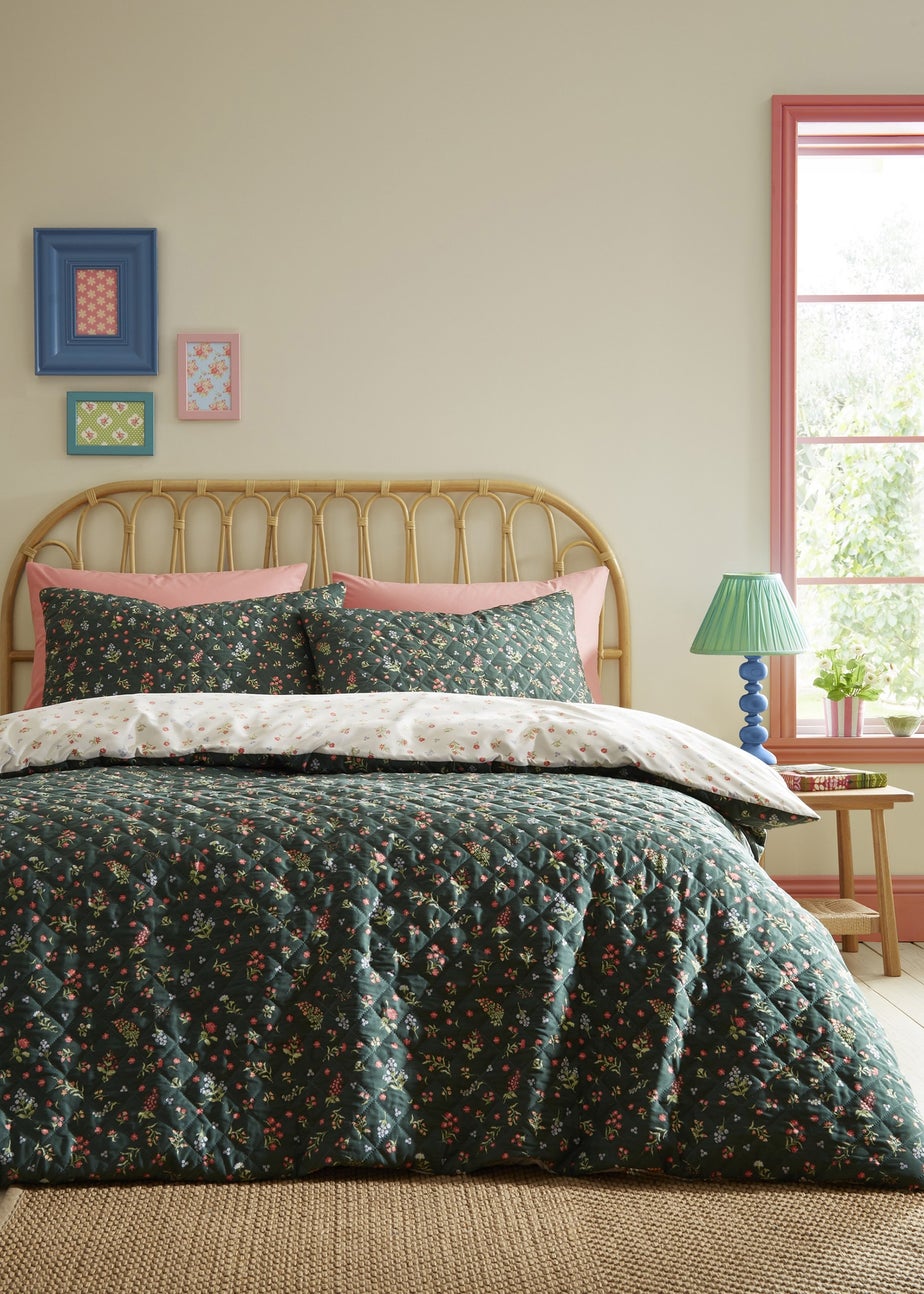 Fusion Nelly Pinsonic Green Duvet Cover Set