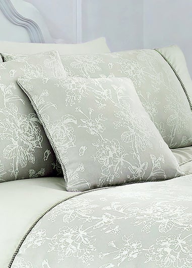 Dreams & Drapes Jasmine Piped Trim Green Filled Cushion