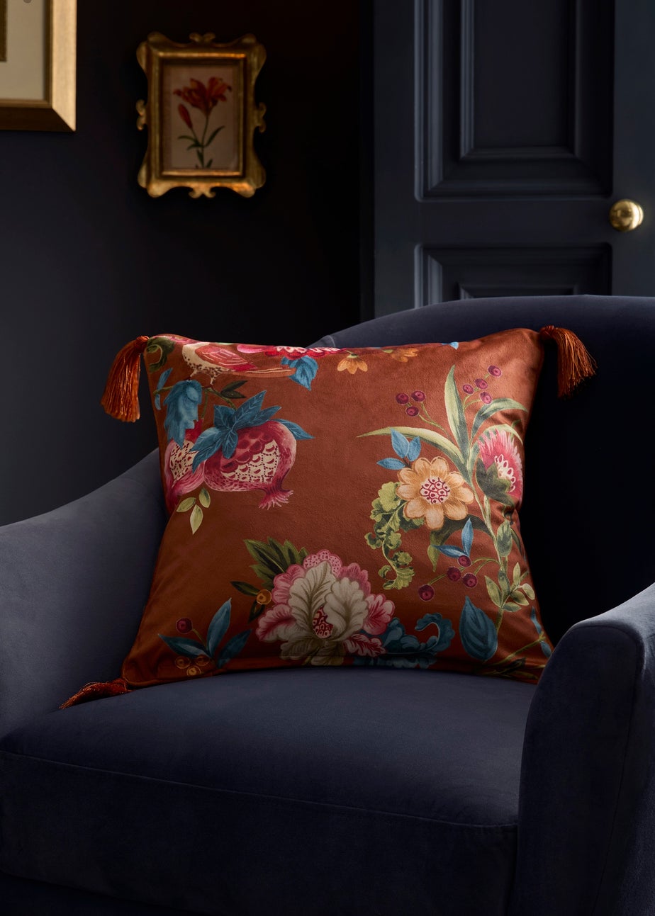 Dreams & Drapes Bejewelled Velvet Spice Filled Cushion