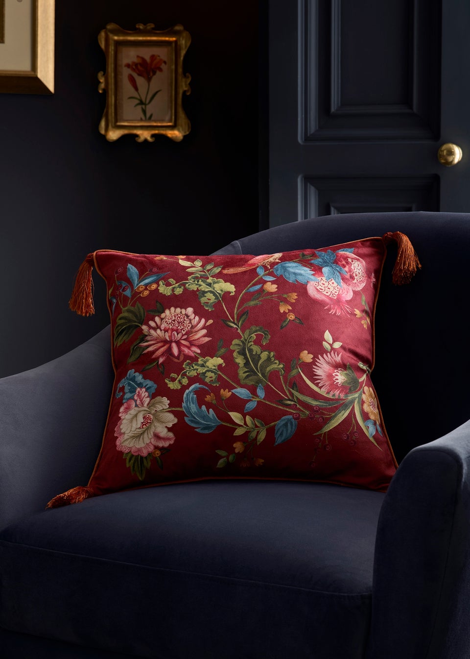 Dreams & Drapes Bejewelled Velvet Spice Filled Cushion