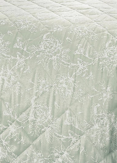 Dreams & Drapes Jasmine Quilted Green Bedspread