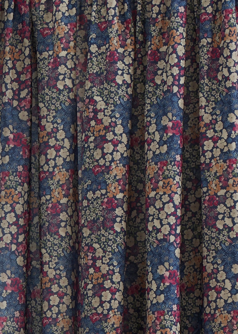 Dreams & Drapes Bessie Digitally Printed Navy Pencil Pleat Curtains