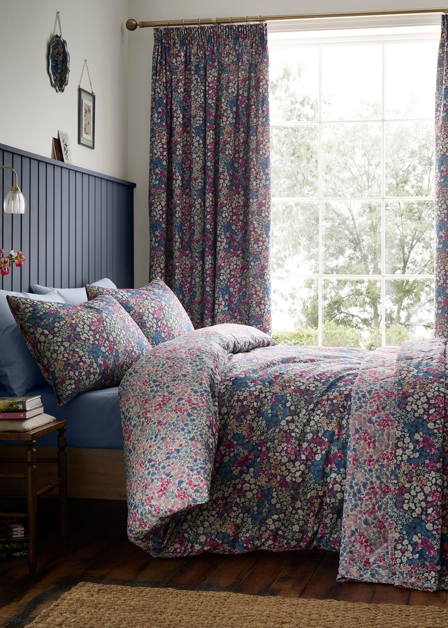 Dreams & Drapes Bessie Reversible Navy Duvet Cover Set