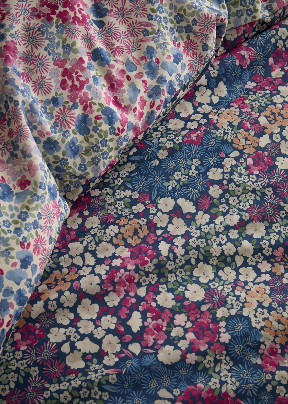 Dreams & Drapes Bessie Reversible Navy Duvet Cover Set