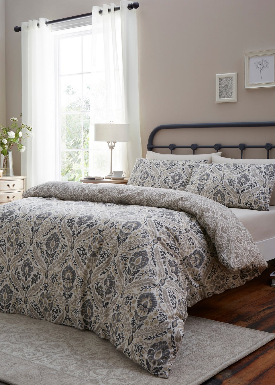 Dreams & Drapes Harriet Reversible Natural Duvet Cover Set