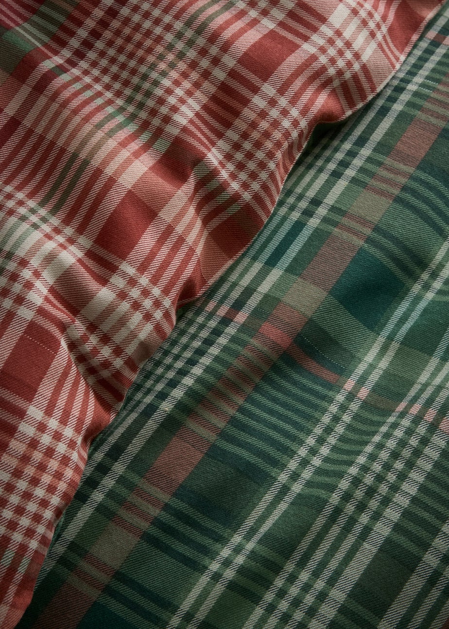 Dreams & Drapes Bennet Check Brushed Green Duvet Cover Set
