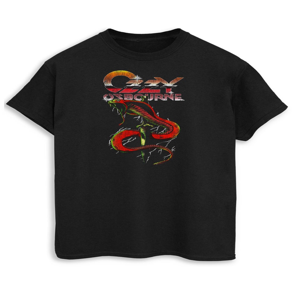 Ozzy Osbourne Snake Men's Black Graphic Music T-Shirt