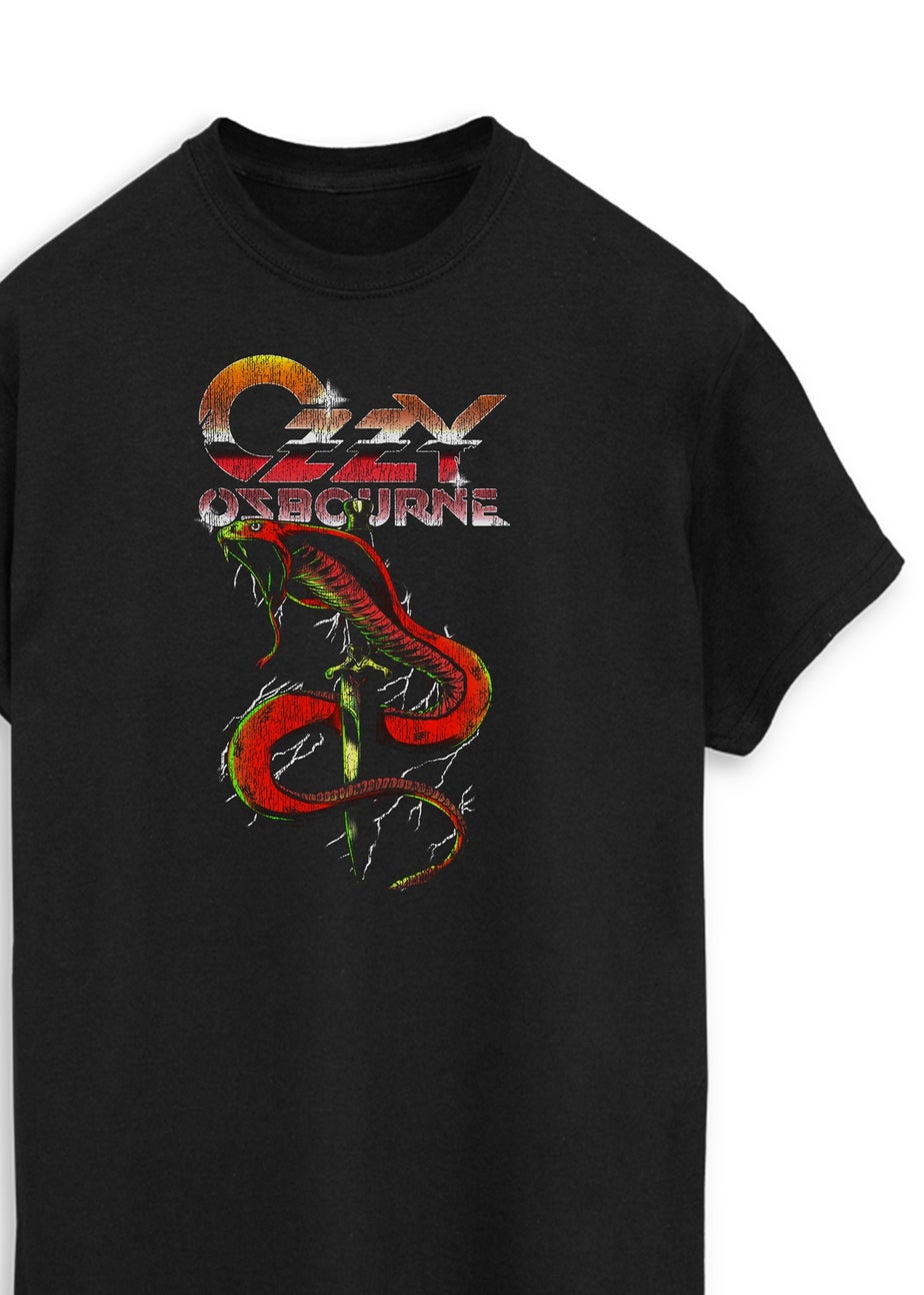 Ozzy Osbourne Snake Men's Black Graphic Music T-Shirt