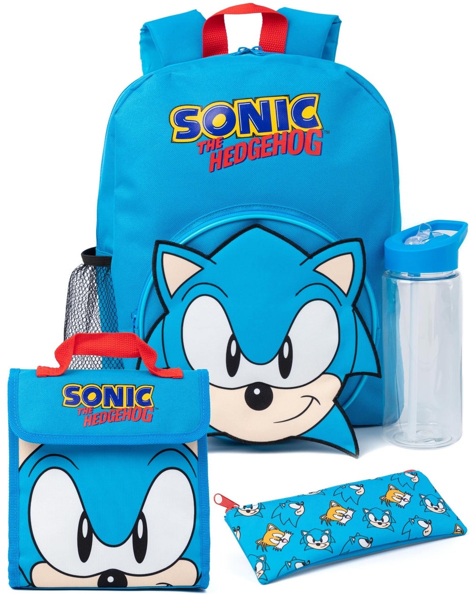 Sonic the Hedgehog Kids Character Piece Backpack Blue Set