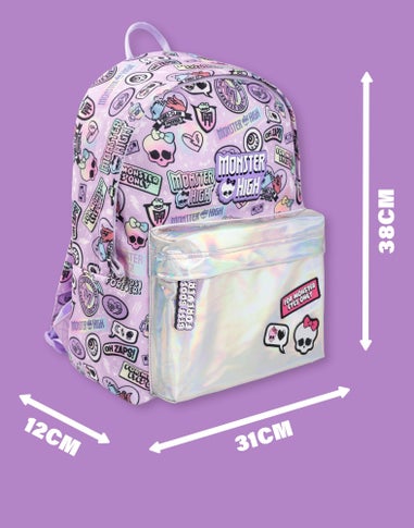 Monster High Kids Purple Holographic Pocket Backpack