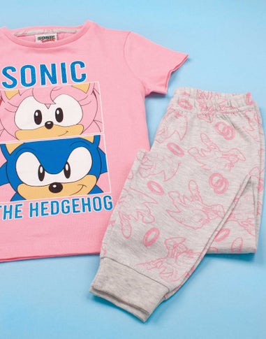 Sonic The Hedgehog Girls Pink Multi-Character Placement & Pyjama Set (4 - 12 Years)