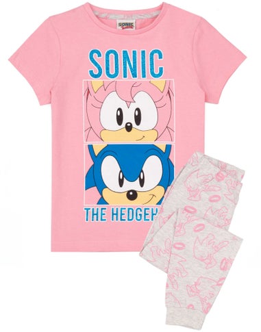 Sonic The Hedgehog Girls Pink Multi-Character Placement & Pyjama Set (4 - 12 Years)
