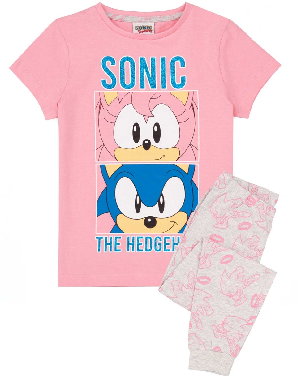 Sonic The Hedgehog Girls Pink Multi-Character Placement & Pyjama Set (4 - 12 Years)