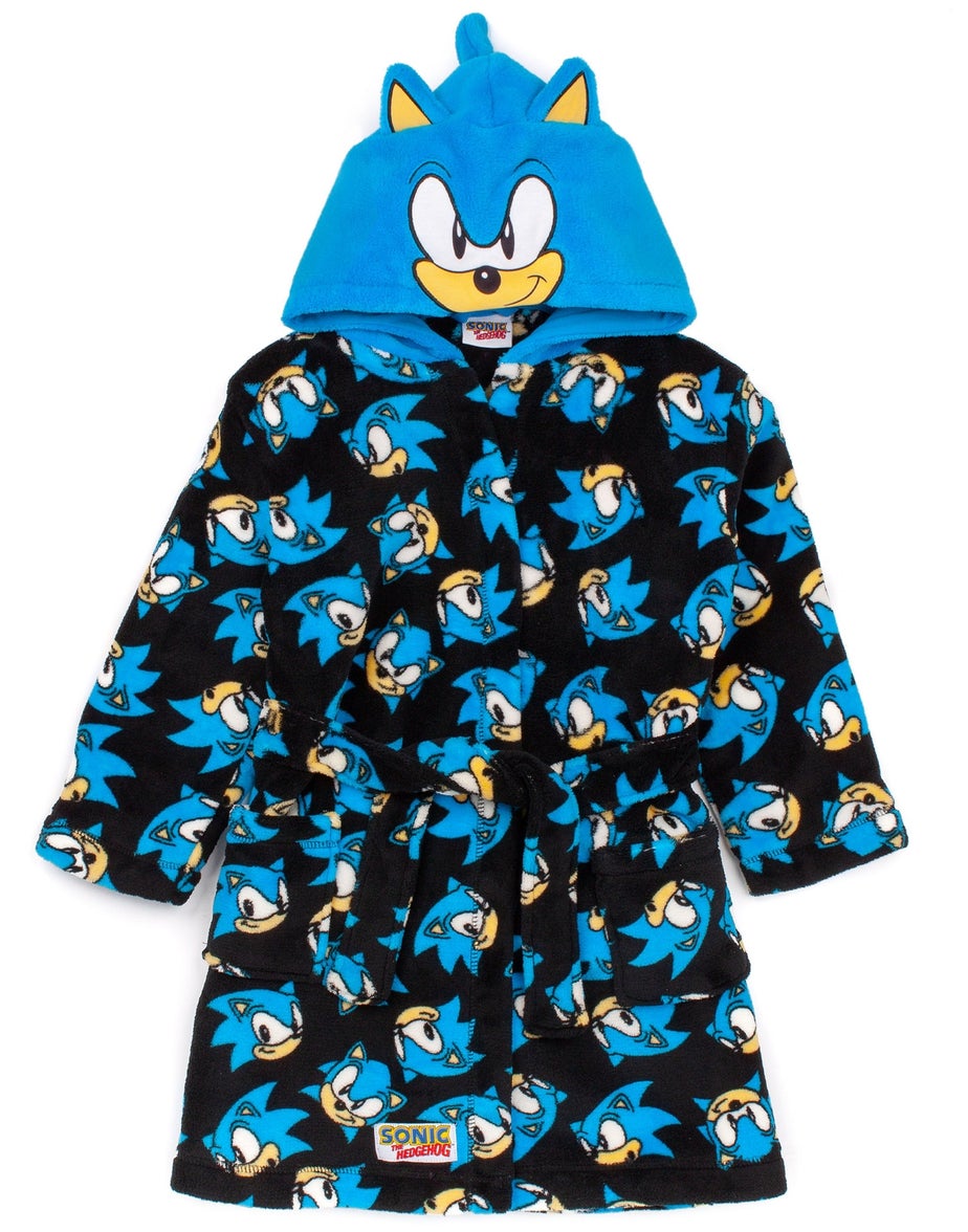 Sonic The Hedgehog Boys Blue Sonic Bathrobe (4 - 12 Years)