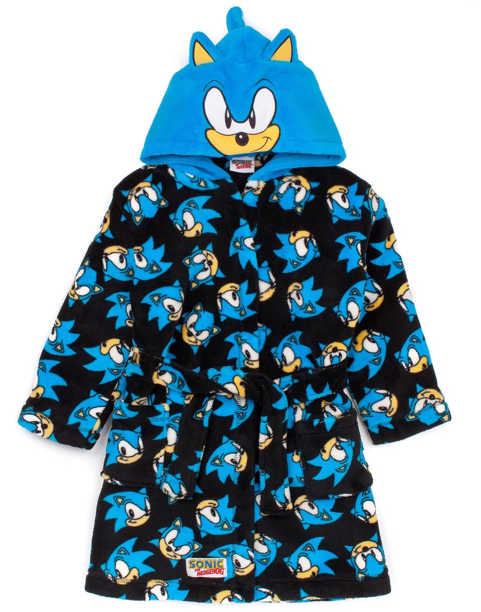 Sonic The Hedgehog Boys Blue Sonic Bathrobe (4 - 12 Years)