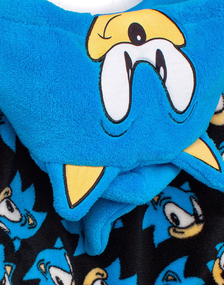 Sonic The Hedgehog Boys Blue Sonic Bathrobe (4 - 12 Years)