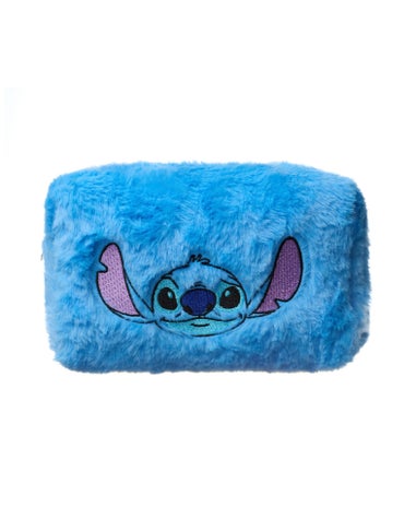 Disney Womens Blue Stitch Character Face Makeup Bag & Mirror