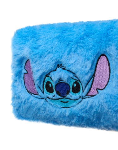 Disney Womens Blue Stitch Character Face Makeup Bag & Mirror
