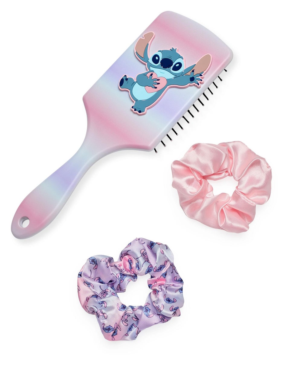 Disney Womens Multicoloured Stitch Ombre Hair Brush & Scrunchie Set