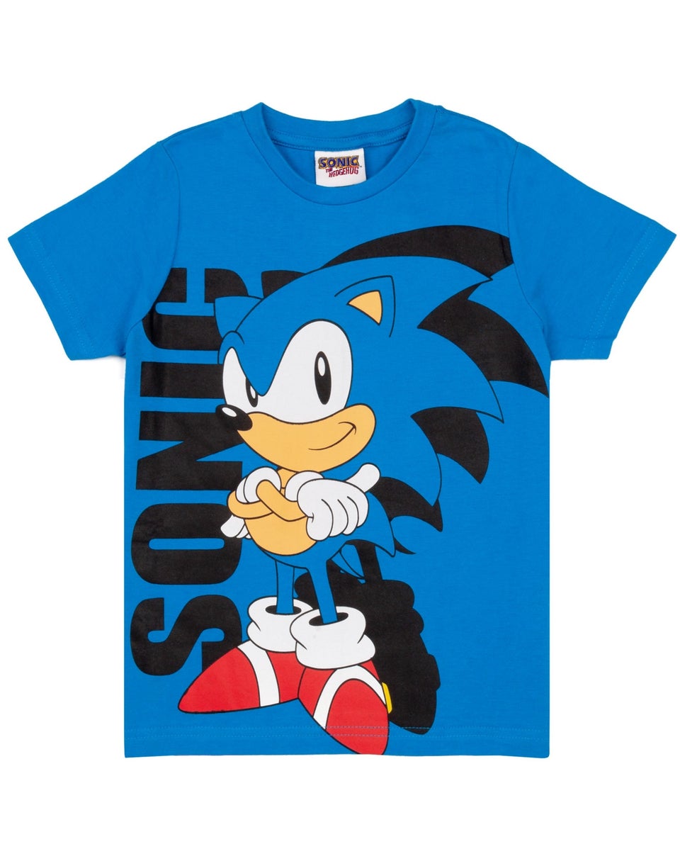 Sonic The Hedgehog Boys Blue Sonic Short Sleeved T-Shirt (4 - 14 Years)