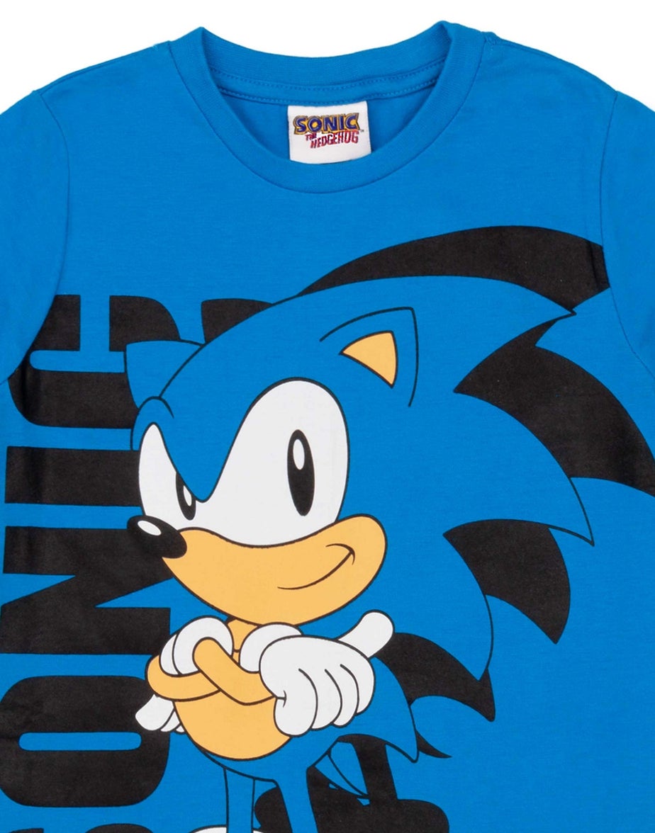 Sonic The Hedgehog Boys Blue Sonic Short Sleeved T-Shirt (4 - 14 Years)