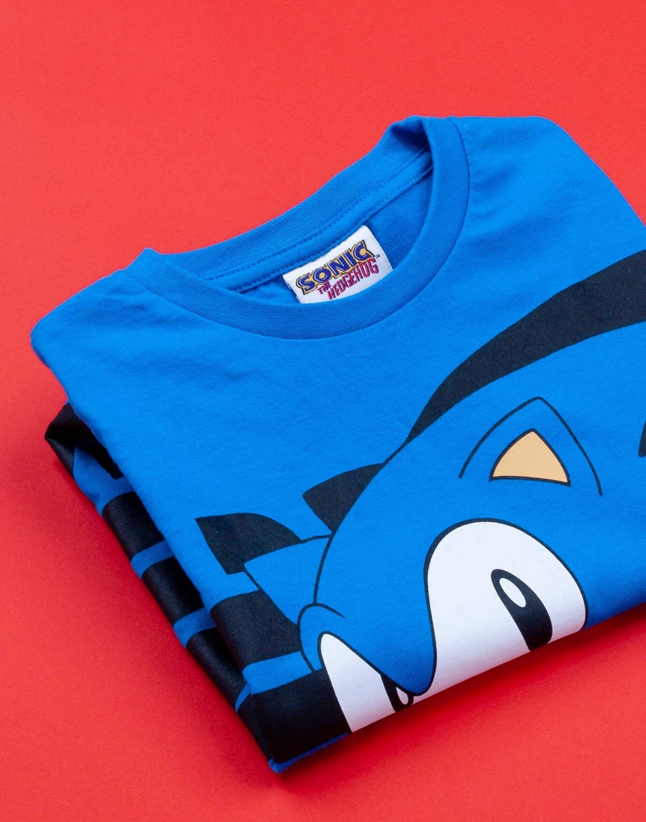 Sonic The Hedgehog Boys Blue Sonic Short Sleeved T-Shirt (4 - 14 Years)