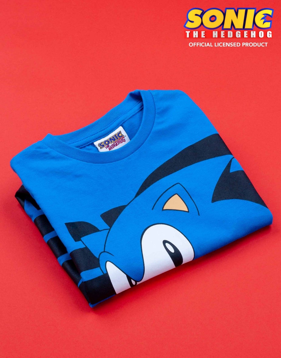 Sonic The Hedgehog Boys Blue Sonic Short Sleeved T-Shirt (4 - 14 Years)